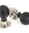 From The Anvil Ebony Mortice/Rim Beehive Knob Set - Polished Nickel Roses