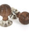 From The Anvil Rosewood Mortice/Rim Beehive Knob Set - Polished Nickel Roses