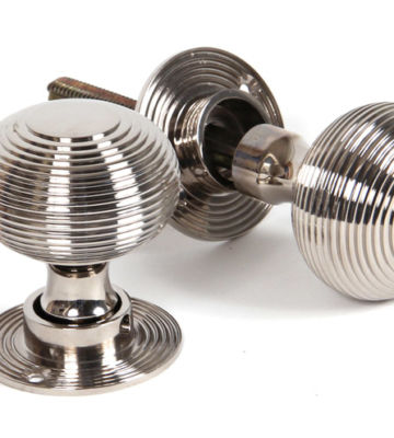 From The Anvil Polished Nickel Heavy Beehive Mortice/Rim Knobs