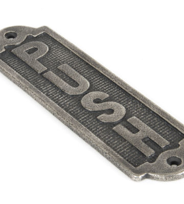From The Anvil Push Sign – Antique Pewter