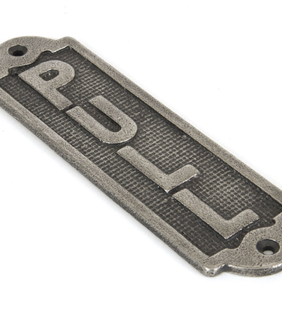 From The Anvil Pull Sign - Antique Pewter