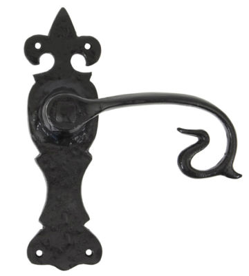 From The Anvil Black Curly Lever Latch Set