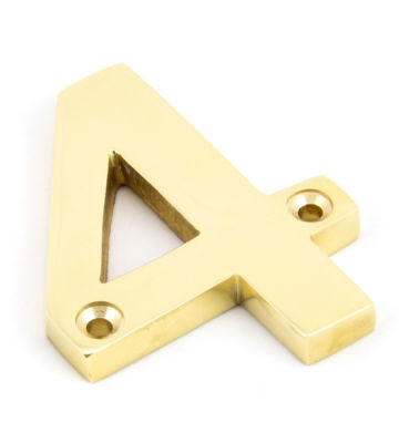 From The Anvil Polished Brass Numeral 4