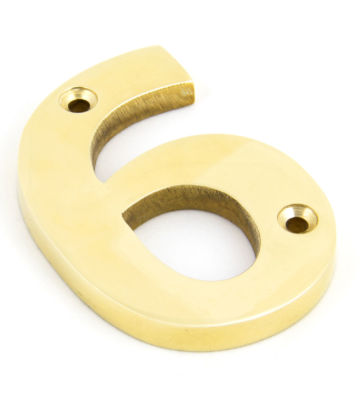 From The Anvil Polished Brass Numeral 6