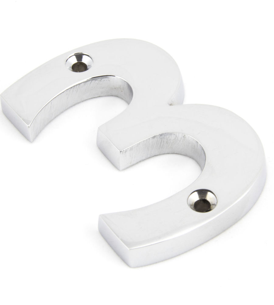 From The Anvil Polished Chrome Numeral 3