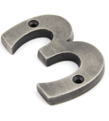 From The Anvil Antique Pewter Numeral 3