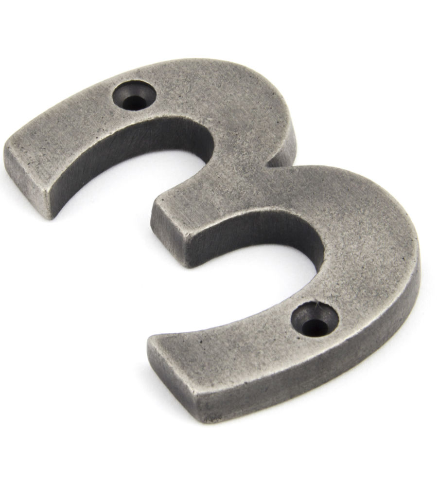 From The Anvil Antique Pewter Numeral 3