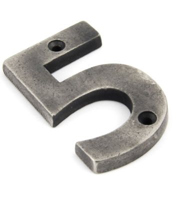 From The Anvil Antique Pewter Numeral 5