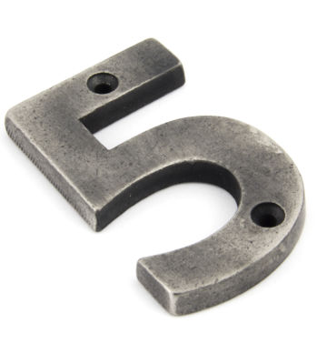 From The Anvil Antique Pewter Numeral 5