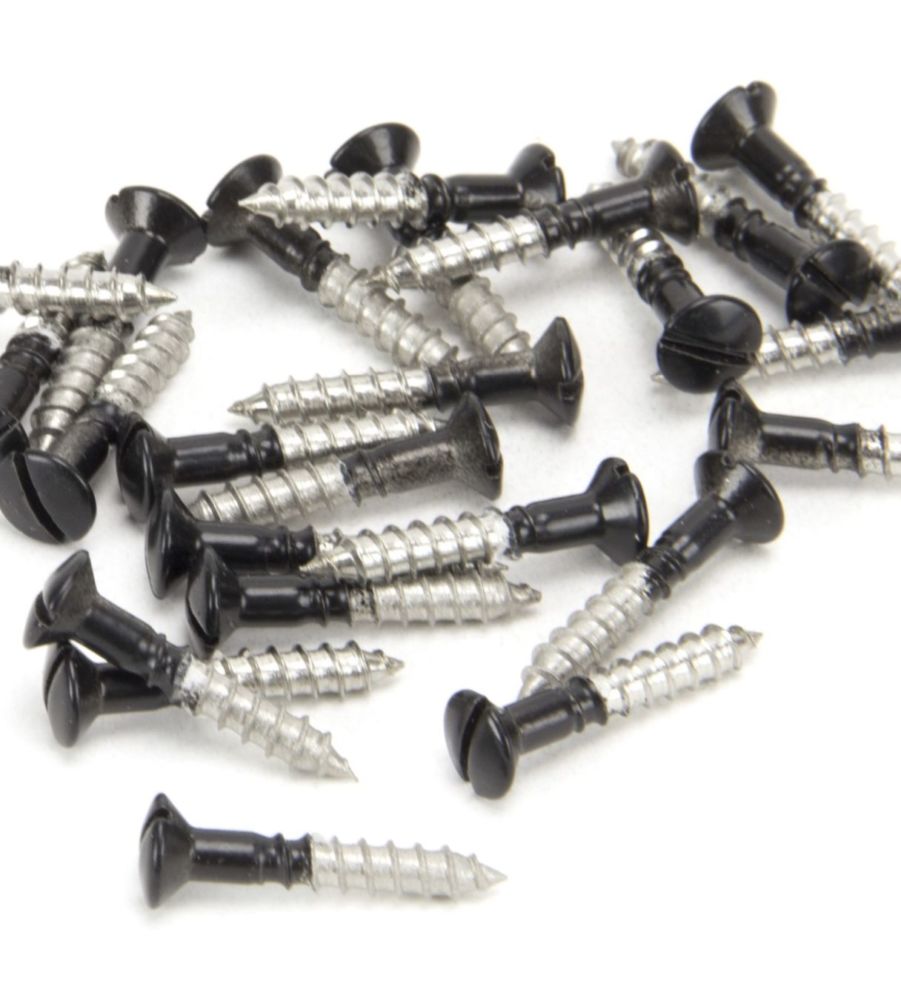 Black SS 3.5 x 20mm Countersunk Raised Head Screws (25)