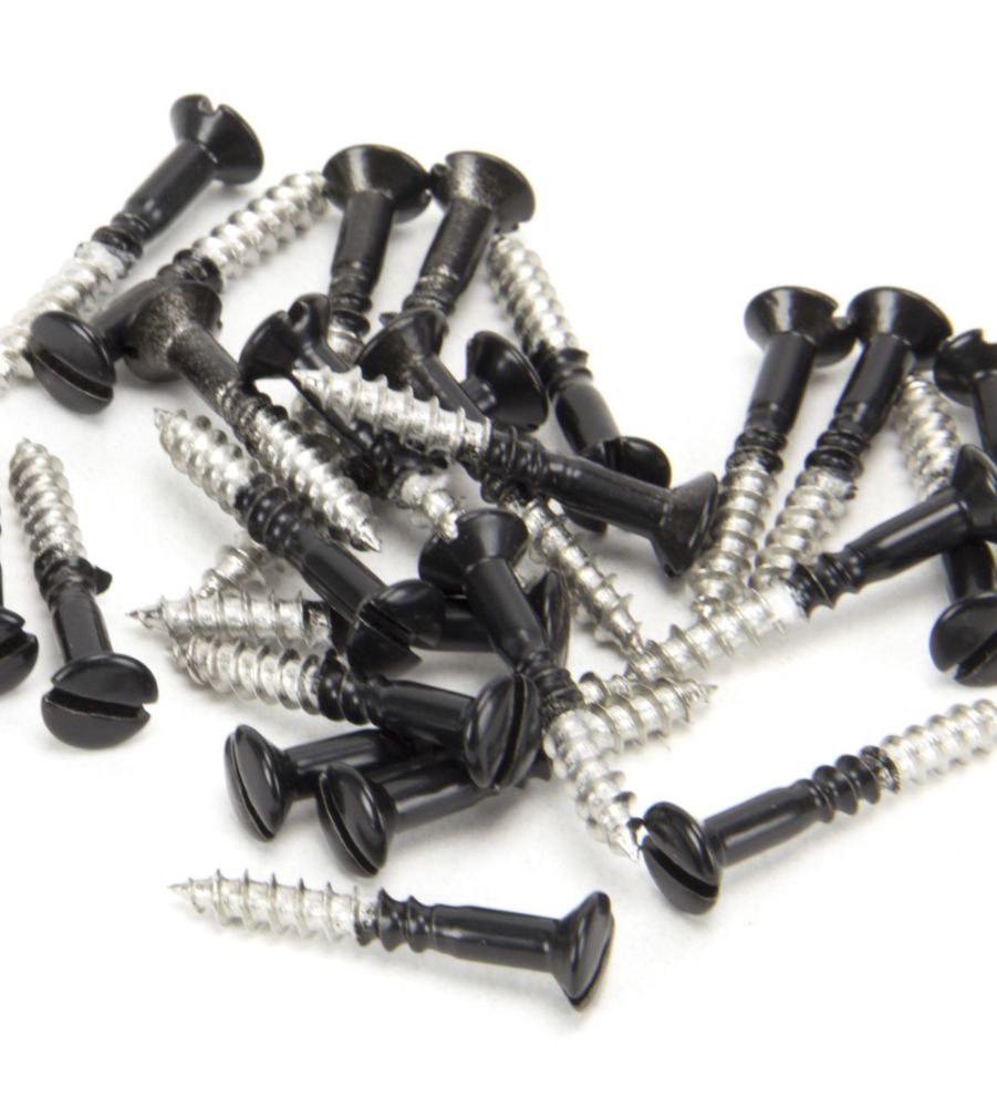 Black SS 3.5 x 25mm Countersunk Raised Head Screws (25)