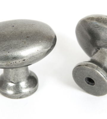 From The Anvil Oval Cabinet Knob – Pewter