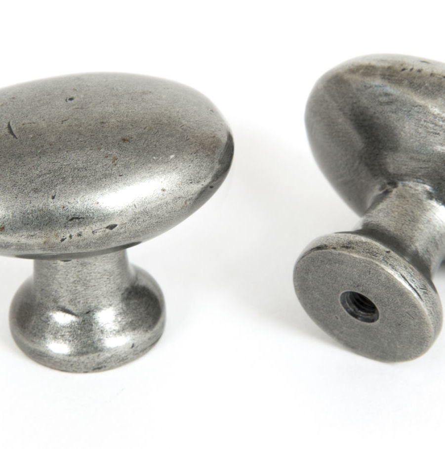 From The Anvil Oval Cabinet Knob - Pewter