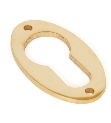 From The Anvil Polished Brass Oval Euro Escutcheon