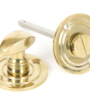 From The Anvil Polished Brass Round Bathroom Thumbturn