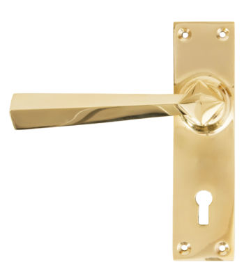 From The Anvil Polished Brass Straight Lever Lock Set