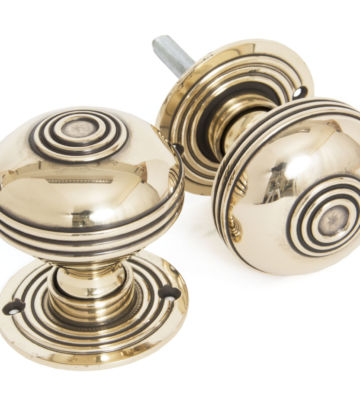 From The Anvil Aged Brass Prestbury Mortice/Rim Knob Set – 63mm