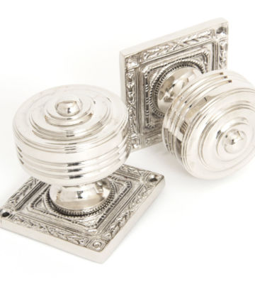 From The Anvil Polished Nickel Tewkesbury Square Mortice Knob Set