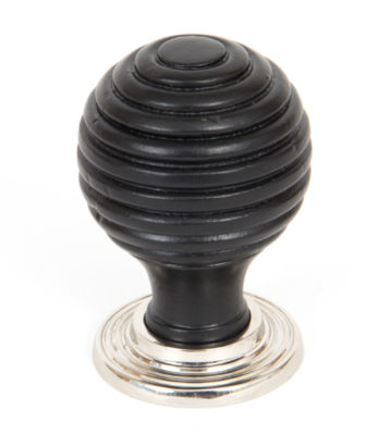 From The Anvil Ebony & Polished Nickel Beehive Cabinet Knob – Small