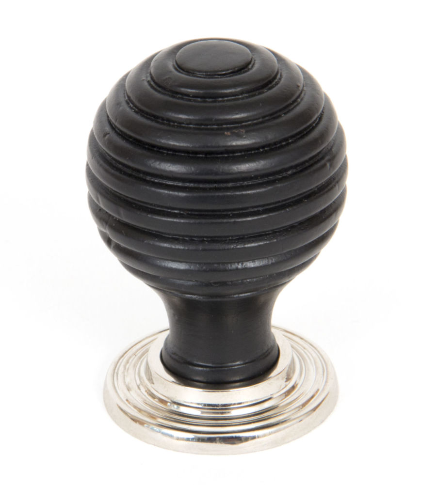 Ebony & Polished Nickel Beehive Cabinet Knob - Small