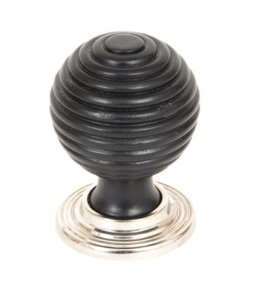 From The Anvil Ebony & Polished Nickel Beehive Cabinet Knob – Large