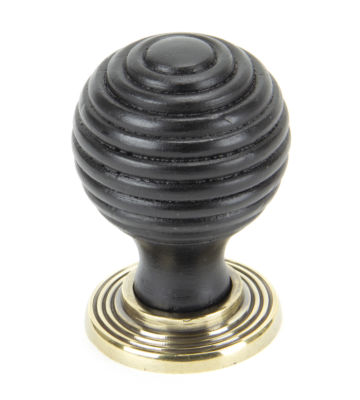From The Anvil Ebony & Aged Brass Beehive Cabinet Knob – Small