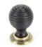 Ebony & Aged Brass Beehive Cabinet Knob - Large