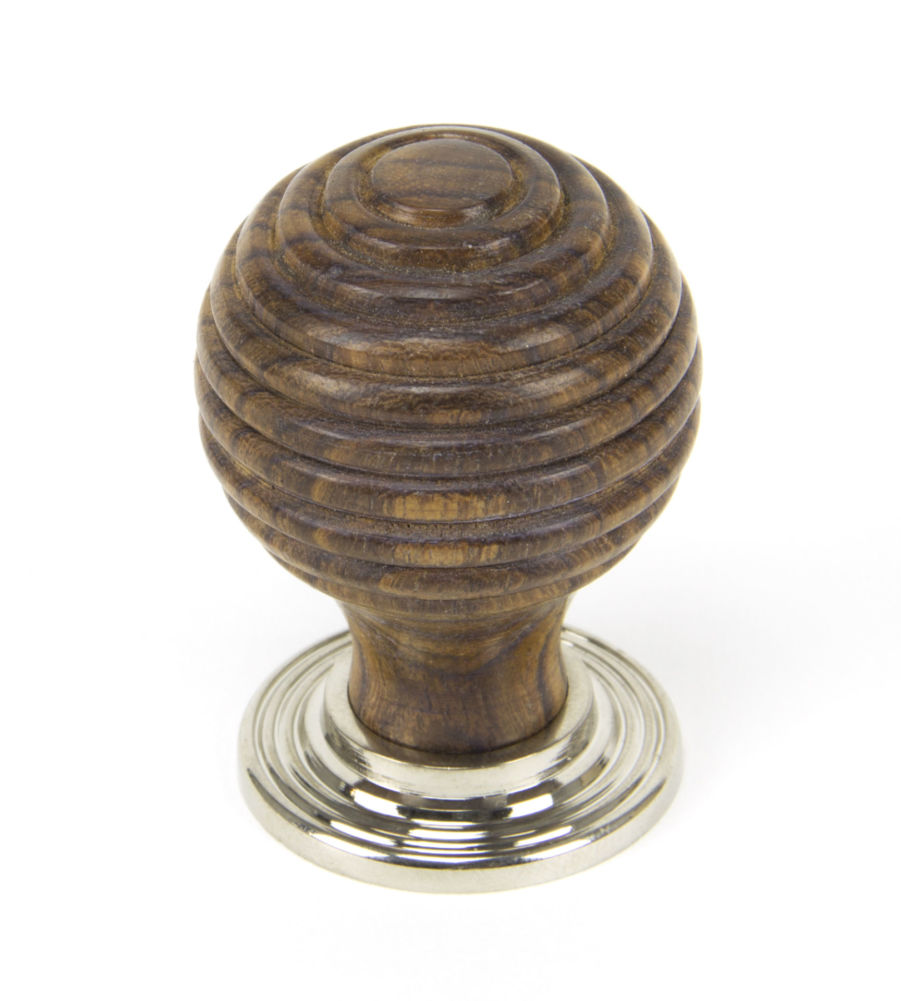 Rosewood & Polished Nickel Beehive Cabinet Knob - Small