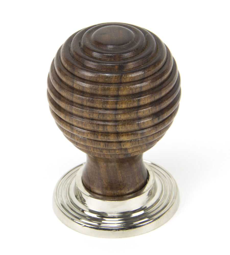 Rosewood & Polished Nickel Beehive Cabinet Knob - Large