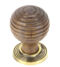 Rosewood & Aged Brass Beehive Cabinet Knob - Small