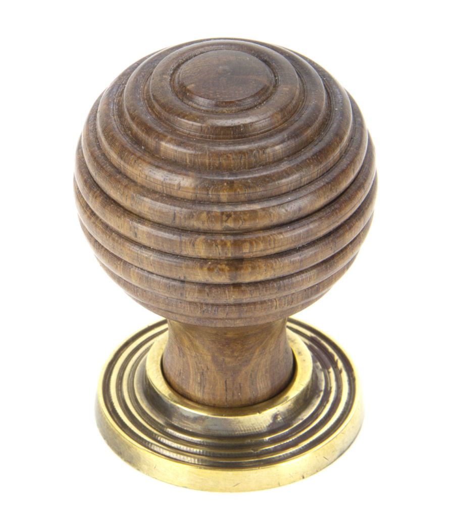 Rosewood & Aged Brass Beehive Cabinet Knob - Small