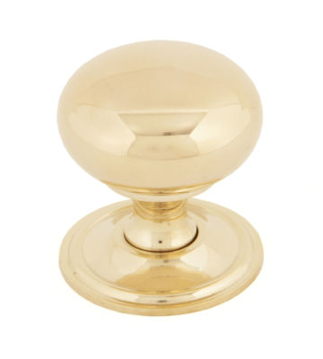 From The Anvil Polished Brass Mushroom Cabinet Knob – Large