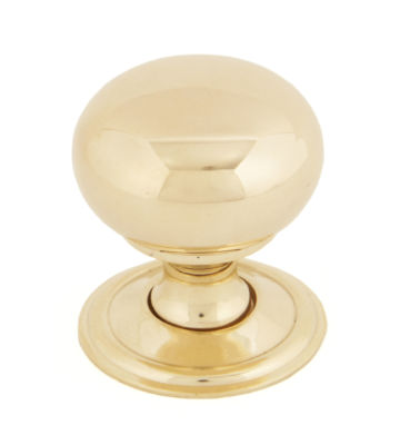 From The Anvil Polished Brass Mushroom Cabinet Knob – Small