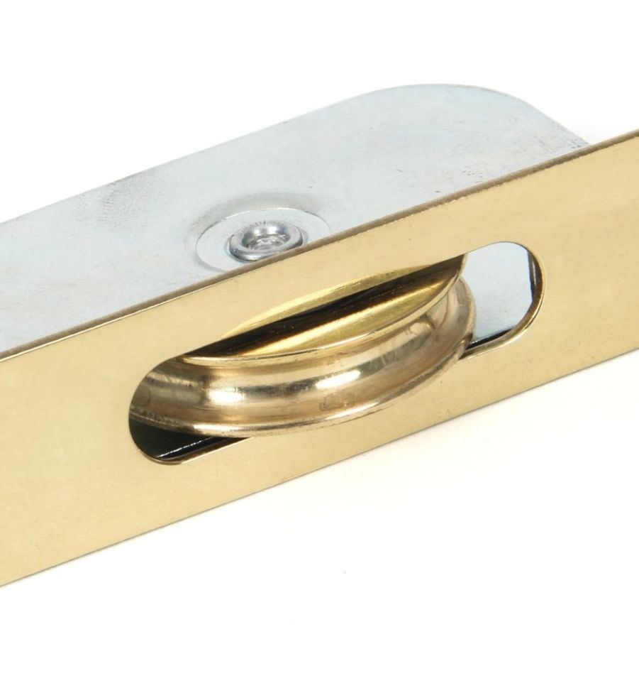 Polished Brass Lacquered Square Ended Sash Pulley 75kg