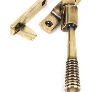 Aged Brass Night Vent Reeded Fastener - Locking