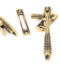 Aged Brass Reeded Fastener - Locking