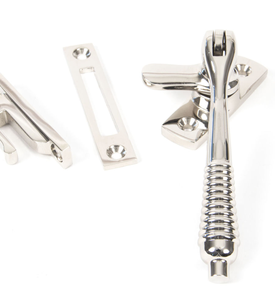 Polished Nickel Reeded Fastener - Locking