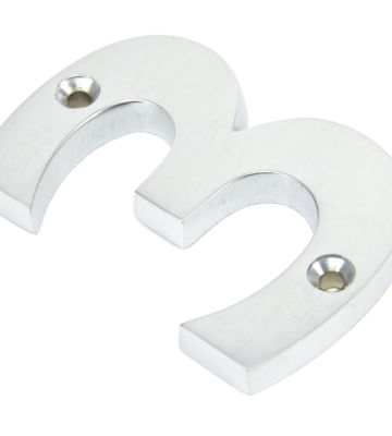 From The Anvil Satin Chrome Numeral No ‘3’
