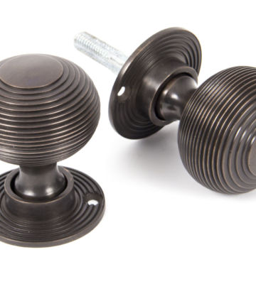 From The Anvil Aged Bronze Heavy  Beehive Mortice/Rim Knob Set