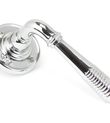 From The Anvil Polished Chrome Reeded Lever On Rose
