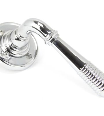 From The Anvil Polished Chrome Reeded Lever on Rose