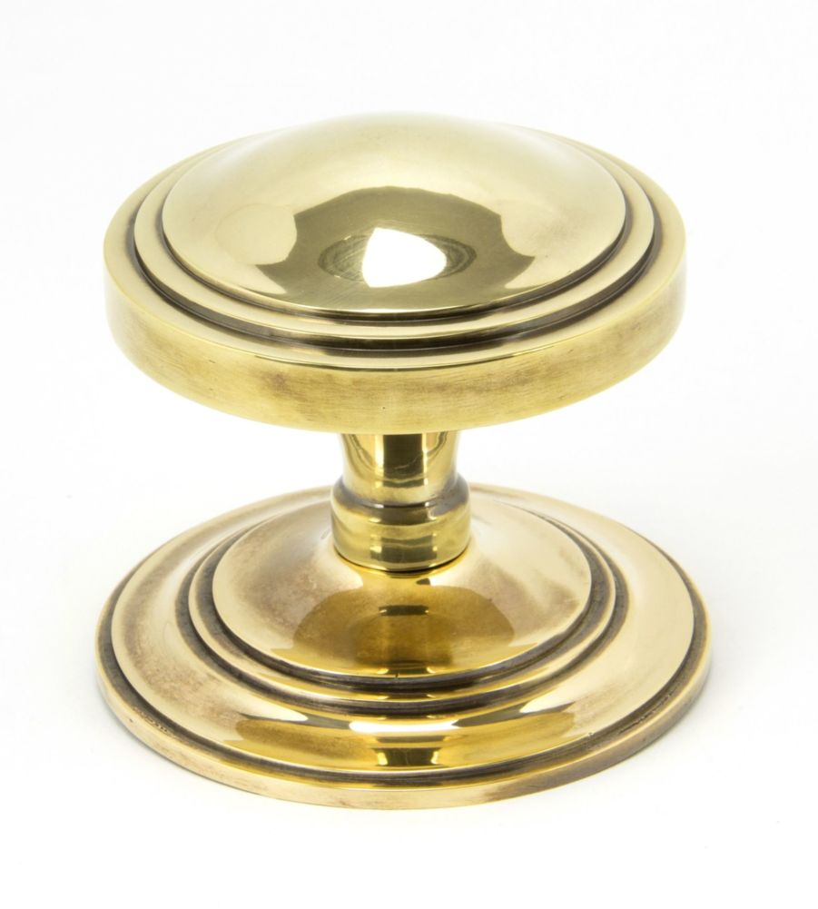 Aged Brass Art Deco Centre Door Knob