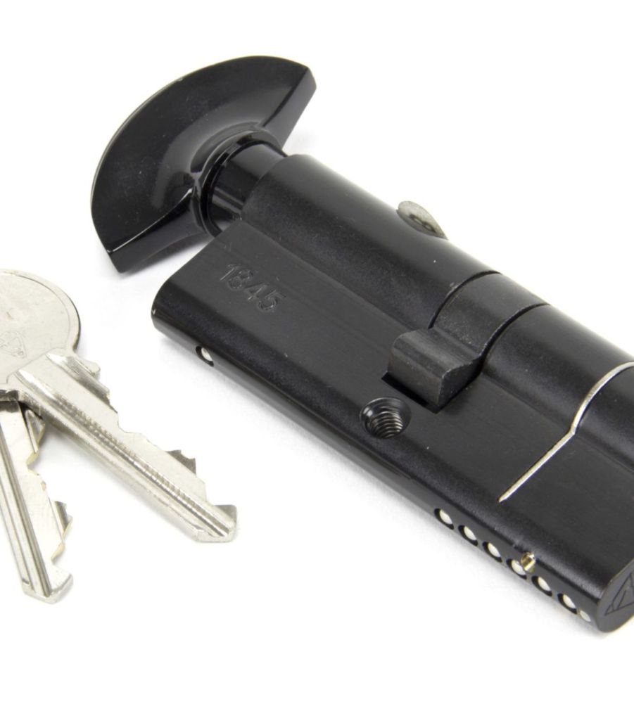 Black 40/40mm Euro Cylinder & Thumb Turn Lock - KD