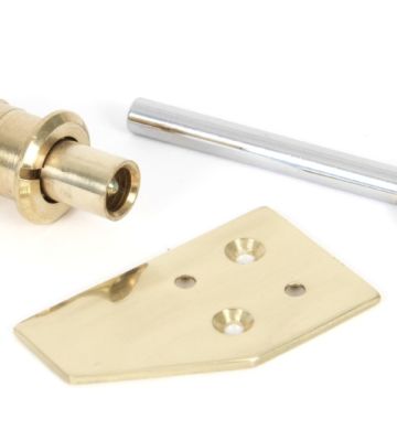 From The Anvil Polished Brass Lacquered Flush Sash Stop (Keyed)