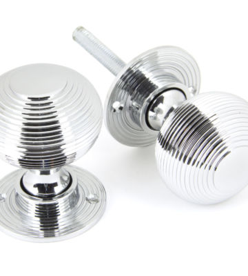 From The Anvil Polished Chrome Heavy Beehive Mortice/Rim Knobs