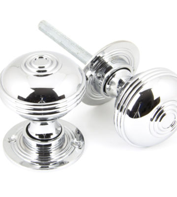 From The Anvil Polished Chrome Prestbury Mortice/Rim Knob Set – 50mm