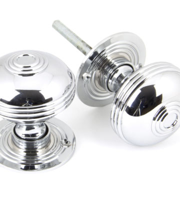 From The Anvil Polished Chrome Prestbury Mortice/Rim Knob Set – 63mm