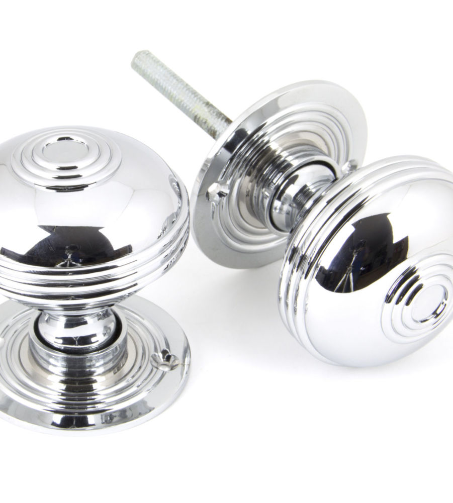 Polished Chrome Prestbury Mortice/Rim Knob Set - 63mm