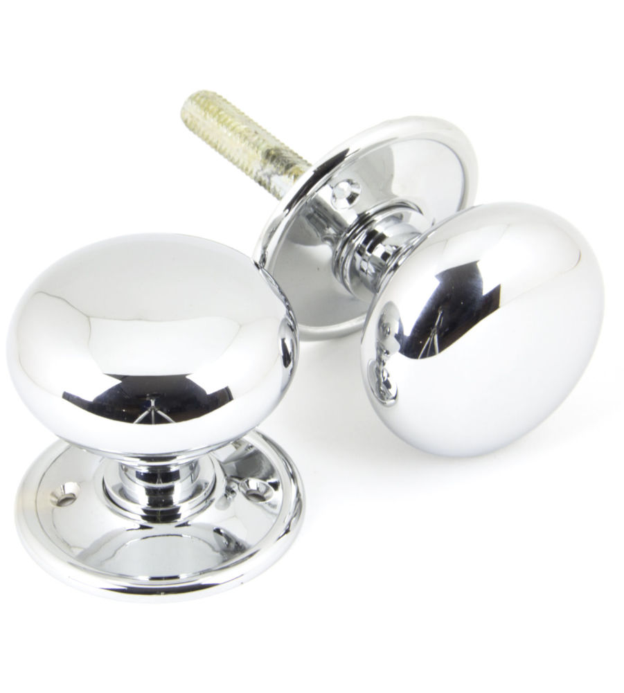 Polished Chrome Mushroom Mortice/Rim Knob Set