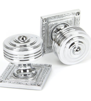 From The Anvil Polished Chrome Tewkesbury Square Mortice Knob Set